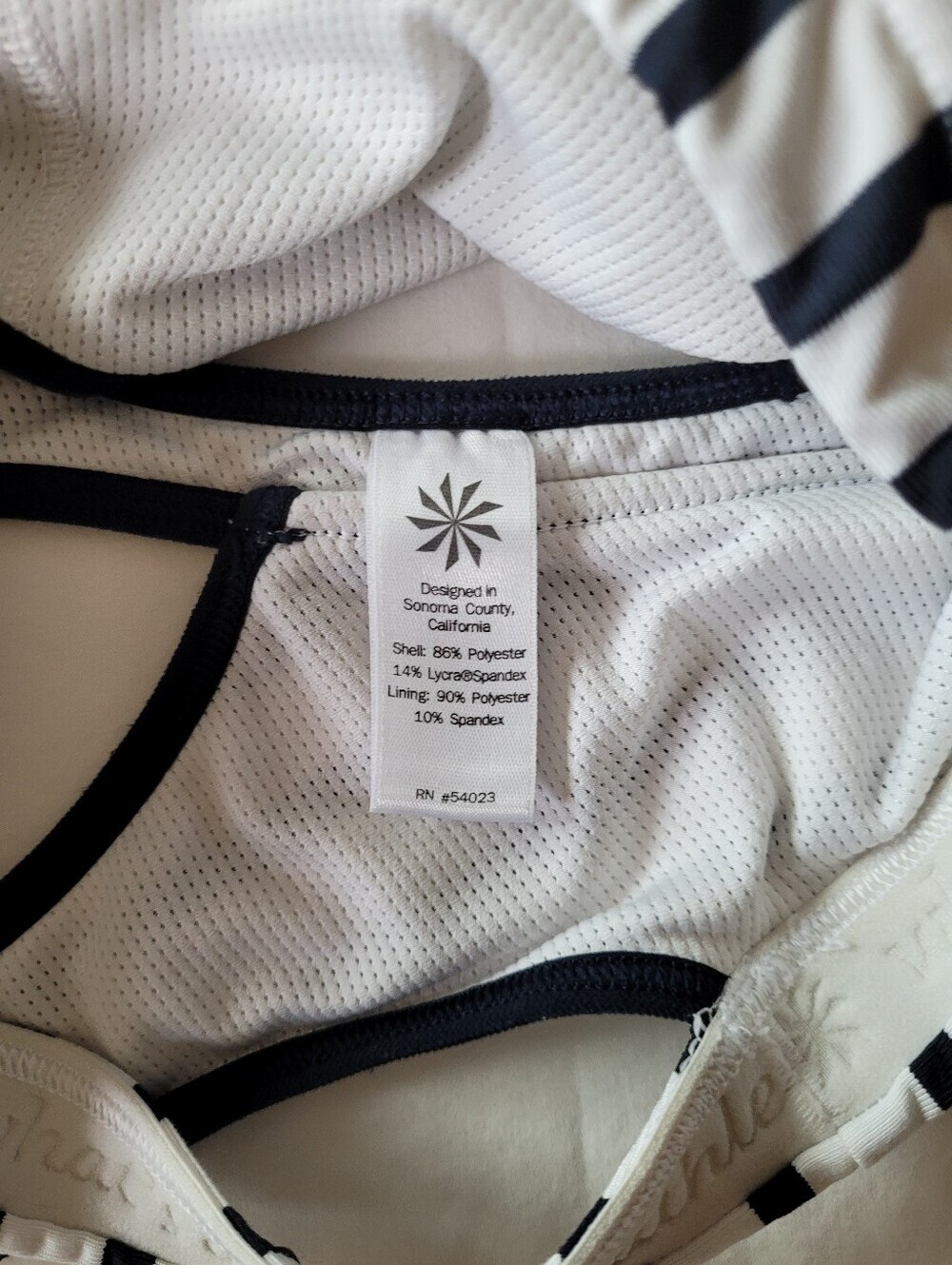 Athleta Black & White Striped Racerback Sports Bras - Twin Pack Size Ml - Picture 5 of 10